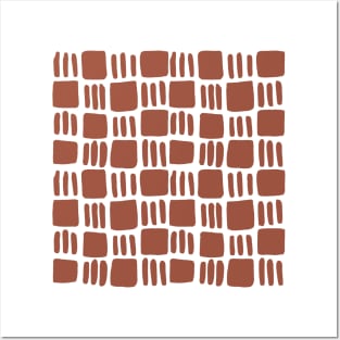 Abstract squares - brick red Posters and Art